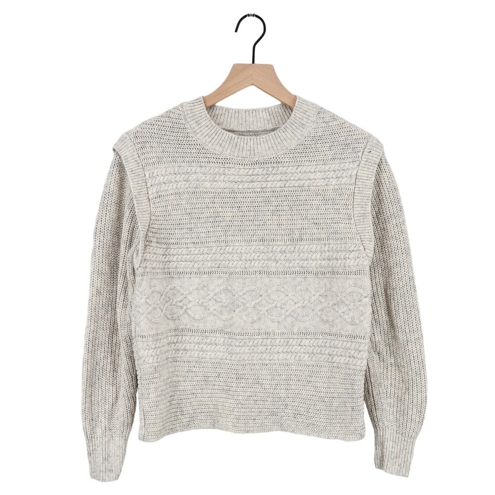 Loft Women's Stitchy Cable Sweater Grey Size Small